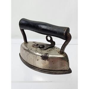 Dover USA 2 Piece 3" Sad Iron 602 Antique Metal Iron w/ Black Wood Handle 10oz